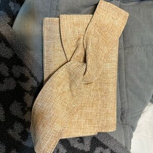 Tan Bow Clutch NEW